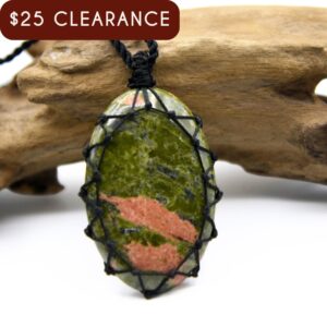 Unakite Jasper Necklace For Women, Green - Pink Natural Stone Jewelry, Motherhood Crystal Necklace, Mothers Day Gift From Daughter