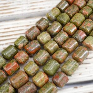 Unakite Melon Beads 14-15mm (etb01785) Vintage Jewelry/gemstone Necklace