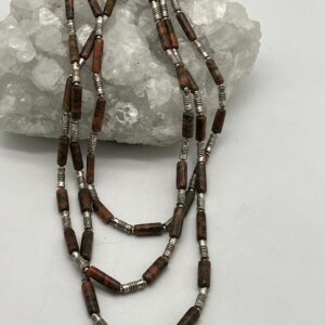 Three Strand Unakite Beaded Necklace- 18-20”- Adjustable