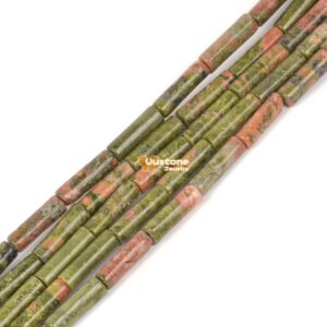 13mm Unakite Cylinder Tube Loose Gemstone Beads 15" 13mm Unakite Cylinder Tube Loose Gemstone Beads 15"