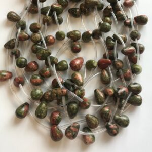 unakite 14x10mm teardrop gemstone beads--15.5" unakite 14x10mm teardrop gemstone beads--15.5"