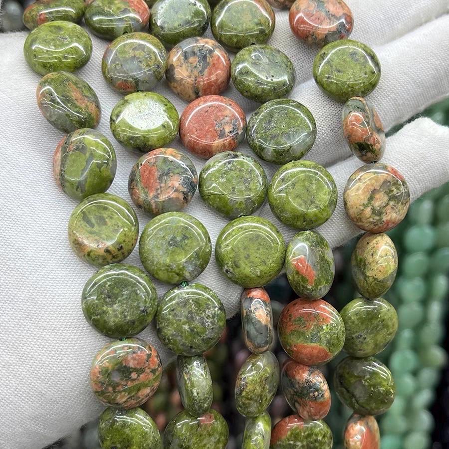 15 Mm Natural Unakite Coin Shape Loose Beads,coin Unakite Diy Handmade Jewelry Making Beaded Accessories,15 Inches One Strand 15 Mm Natural Unakite Coin Shape Loose Beads,coin Unakite Diy Handmade Jewelry Making Beaded Accessories,15 Inches One Strand