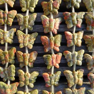 Unakite 18-22mm Butterflies Beads (etb00314) Unakite 18-22mm Butterflies Beads (etb00314)