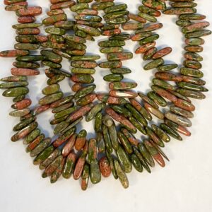 unakite (3-6)x(12-24)mm stick gemstone beads - 15.5" unakite (3-6)x(12-24)mm stick gemstone beads - 15.5"