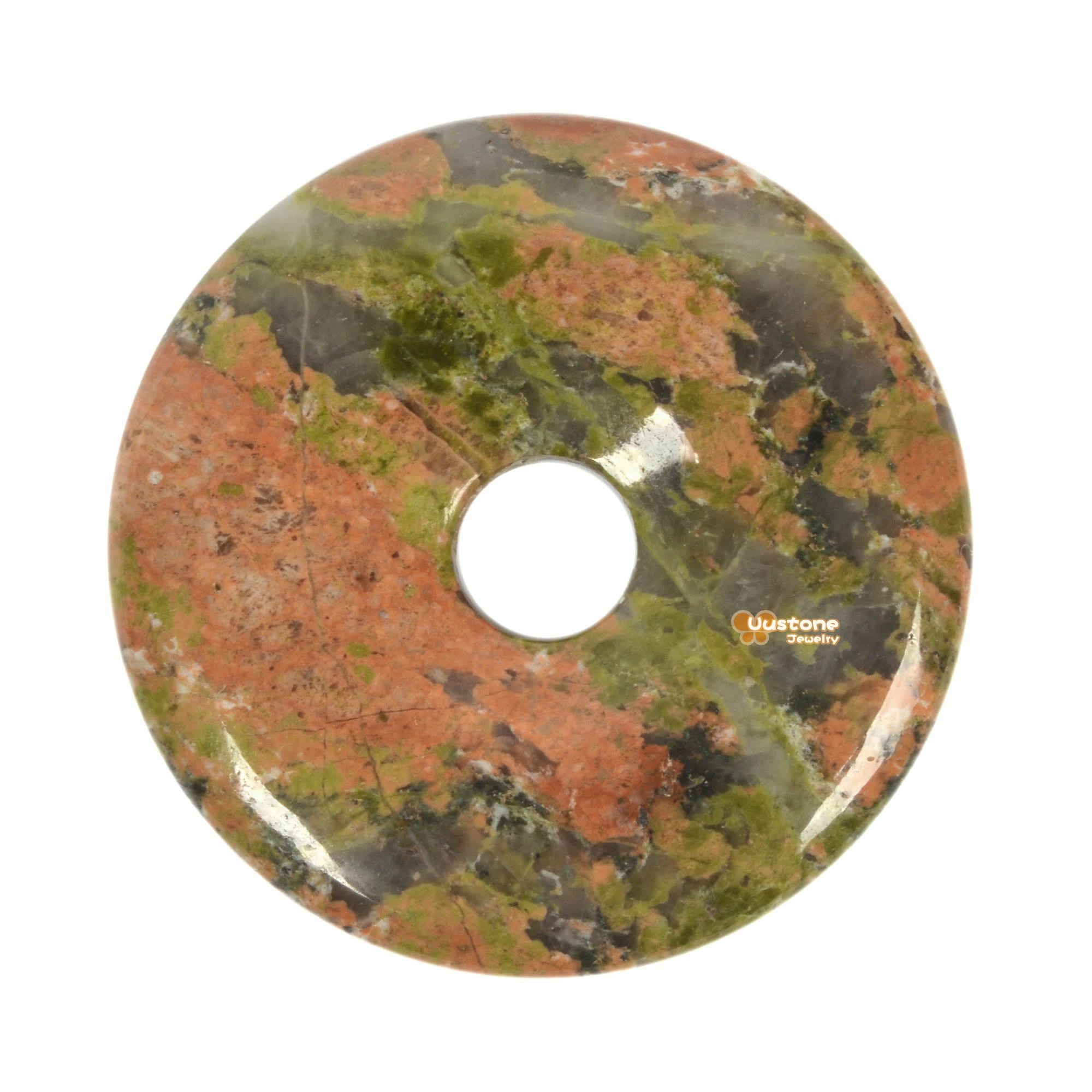 Unakite 40mm Donut Beads Peace Buckle Gemstone Bead Jewelry Making