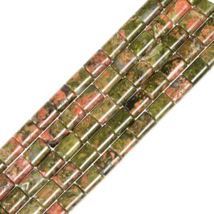 8mm Unakite Gemstone Tube Cylinder Loose Beads Jewelry Making Diy Bead 16" 8mm Unakite Gemstone Tube Cylinder Loose Beads Jewelry Making Diy Bead 16"