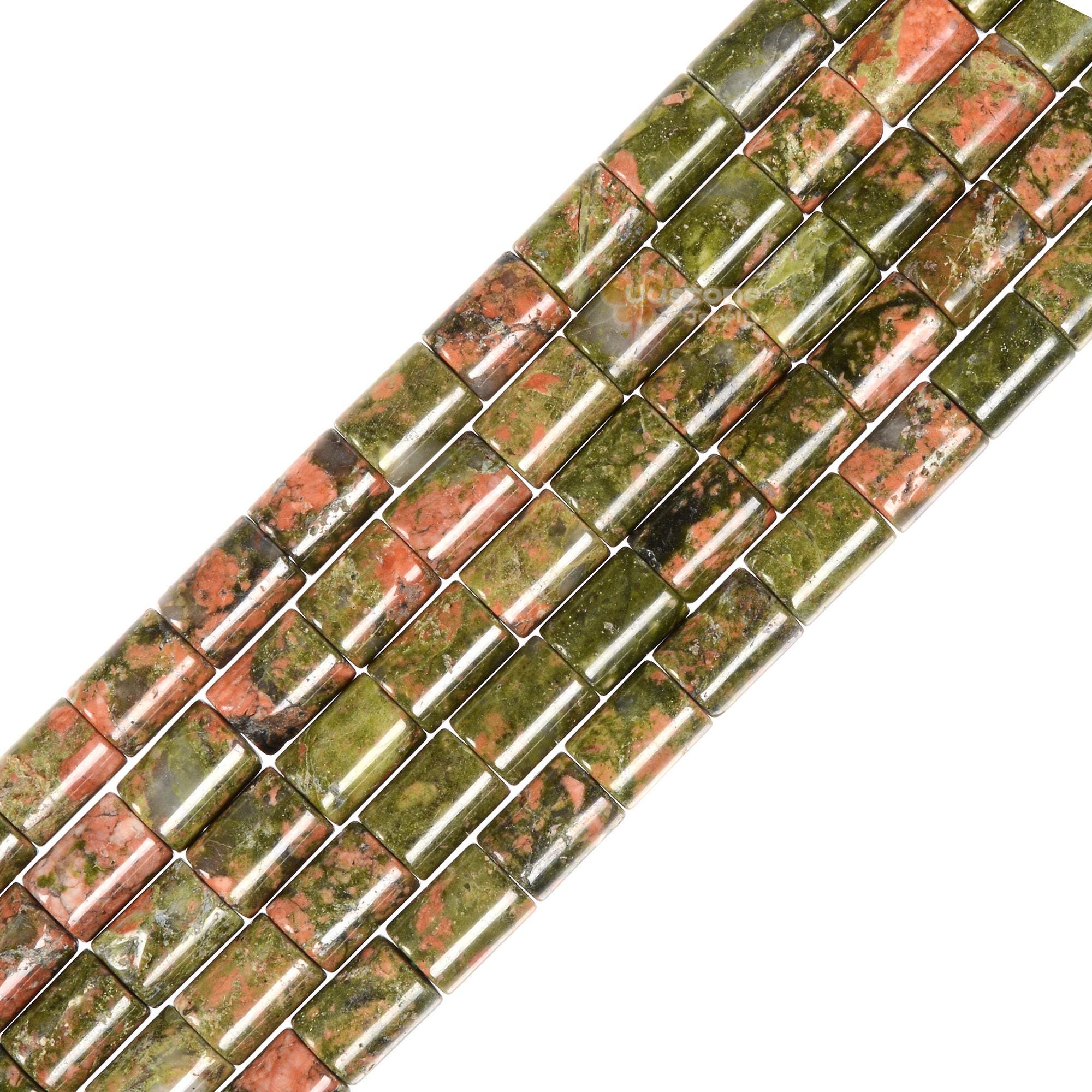 8mm Unakite Gemstone Tube Cylinder Loose Beads Jewelry Making Diy Bead 16" 8mm Unakite Gemstone Tube Cylinder Loose Beads Jewelry Making Diy Bead 16"