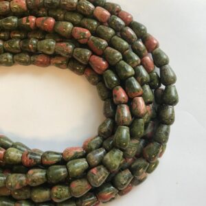 unakite 8x7mm teardrop gemstone beads--15.5" unakite 8x7mm teardrop gemstone beads--15.5"