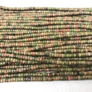 Genuine Unikite 2x4mm Heishi Green Pink Unakite Gemstone Loose Beads 15 inch Jewelry Supply Bracelet Necklace Material Support Wholesale Genuine Unikite 2x4mm Heishi Green Pink Unakite Gemstone Loose Beads 15 inch Jewelry Supply Bracelet Necklace Material Support Wholesale