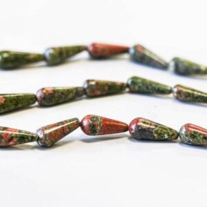 Unakite 6x16mm Teardrop Beads 16" Strand Unakite 6x16mm Teardrop Beads 16" Strand