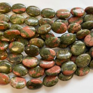natural unakite 18x13x5mm flat oval gemstone beads--15.5 inch strand natural unakite 18x13x5mm flat oval gemstone beads--15.5 inch strand