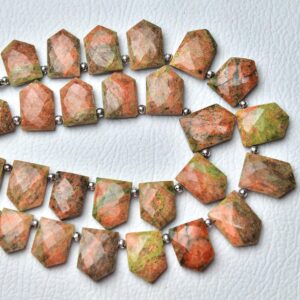 Natural Unakite Beads 11x15mm To 13x18mm Faceted Fancy Shape Briolettes Gemstone Beads Superb Unakite Briolettes - 8.5 Inch Strand No4808 Natural Unakite Beads 11x15mm To 13x18mm Faceted Fancy Shape Briolettes Gemstone Beads Superb Unakite Briolettes - 8.5 Inch Strand No4808