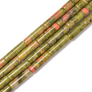 Natural Unakite Cylinder Tube Beads Size 4x13mm 15.5'' Strand Natural Unakite Cylinder Tube Beads Size 4x13mm 15.5'' Strand