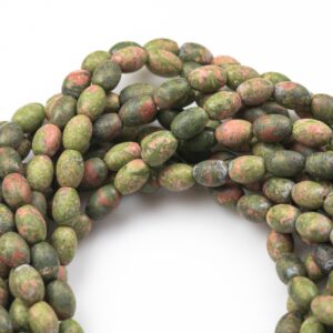 Natural Unakite Jasper- Matte Barrel Shape-3 Sizes- Special Shape- Full Strand- 16 Inches Gemstone Beads Natural Unakite Jasper- Matte Barrel Shape-3 Sizes- Special Shape- Full Strand- 16 Inches Gemstone Beads