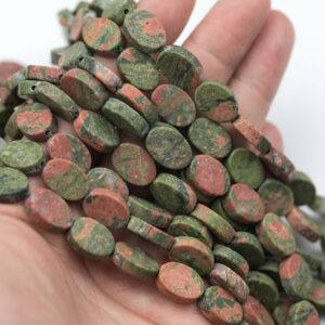 Natural Unakite Matte Oval Beads Unakite Beads - Oval Shaped 14x10mm - 1 strand ~15.5" - Special Exclusive Item Gemstone Beads