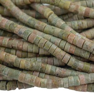Pale Unakite Jasper Heishi Discs Beads 2x4mm 3x6mm 15.5" Strand Pale Unakite Jasper Heishi Discs Beads 2x4mm 3x6mm 15.5" Strand