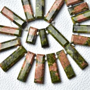 Superb Unakite Rectangle Beads 6x15mm To 7x23mm Faceted Rectangle Briolettes Gemstone Beads Nakite Beads Wholesale Beads - 14 Pcs No5839 Superb Unakite Rectangle Beads 6x15mm To 7x23mm Faceted Rectangle Briolettes Gemstone Beads Nakite Beads Wholesale Beads - 14 Pcs No5839