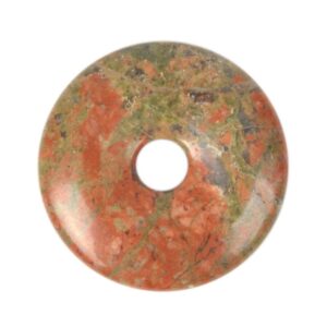 30mm g0128.13 Unakite donut gemstone pendant focal bead