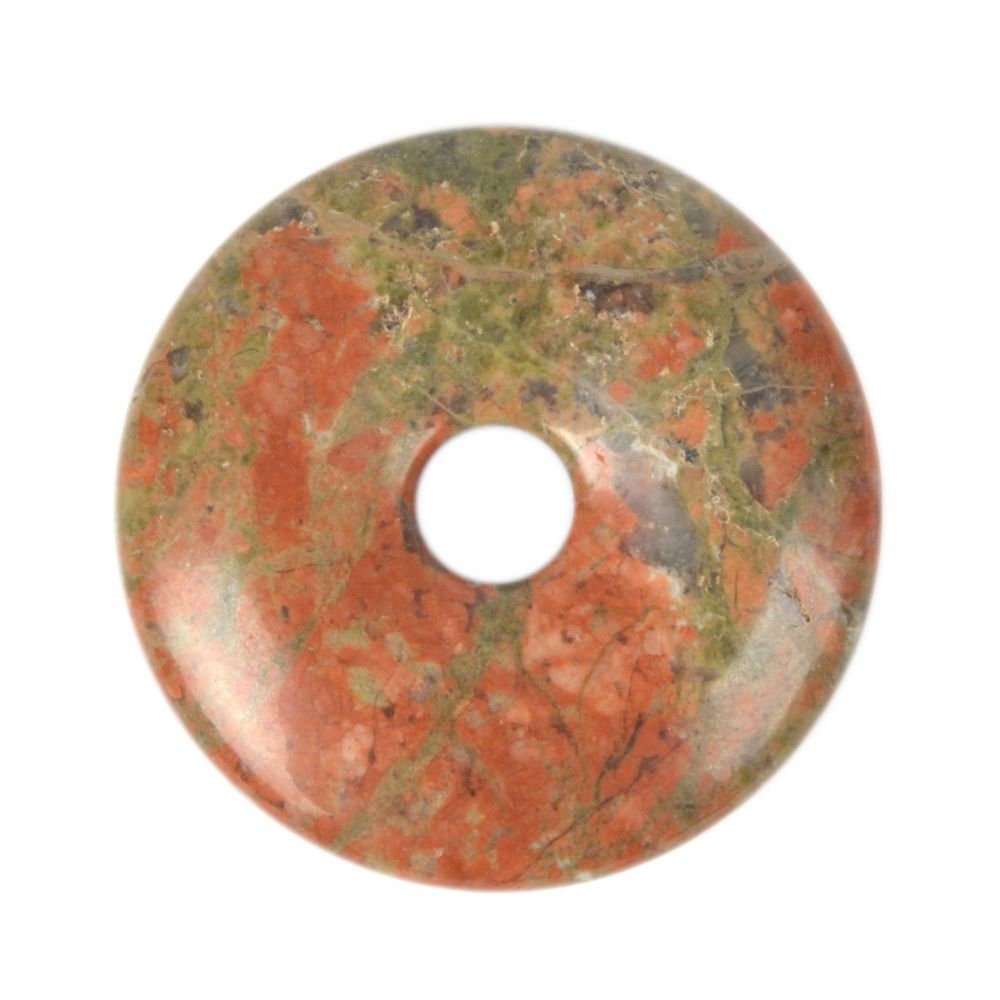 30mm G0128.13 Unakite Donut Gemstone Pendant Focal Bead 30mm G0128.13 Unakite Donut Gemstone Pendant Focal Bead