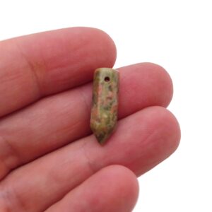 Unakite Crystal Point Hole Pendant - Drilled Crystal Point - Natural Gemstone - Stick Point Bead - Healing Stone - NC1312