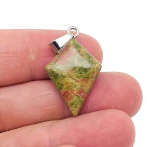 Unakite Gemstone for Pendant - Triangle Geometric Gemstone Pendant - Natural Gemstone Jewelry - For Women Lucky Pendant - NC1348