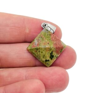Unakite Gemstone Pyramid Pendant - Natural Gemstone Jewelry - Healing Crystal Reiki - For Women Lucky Pendant - NC1367