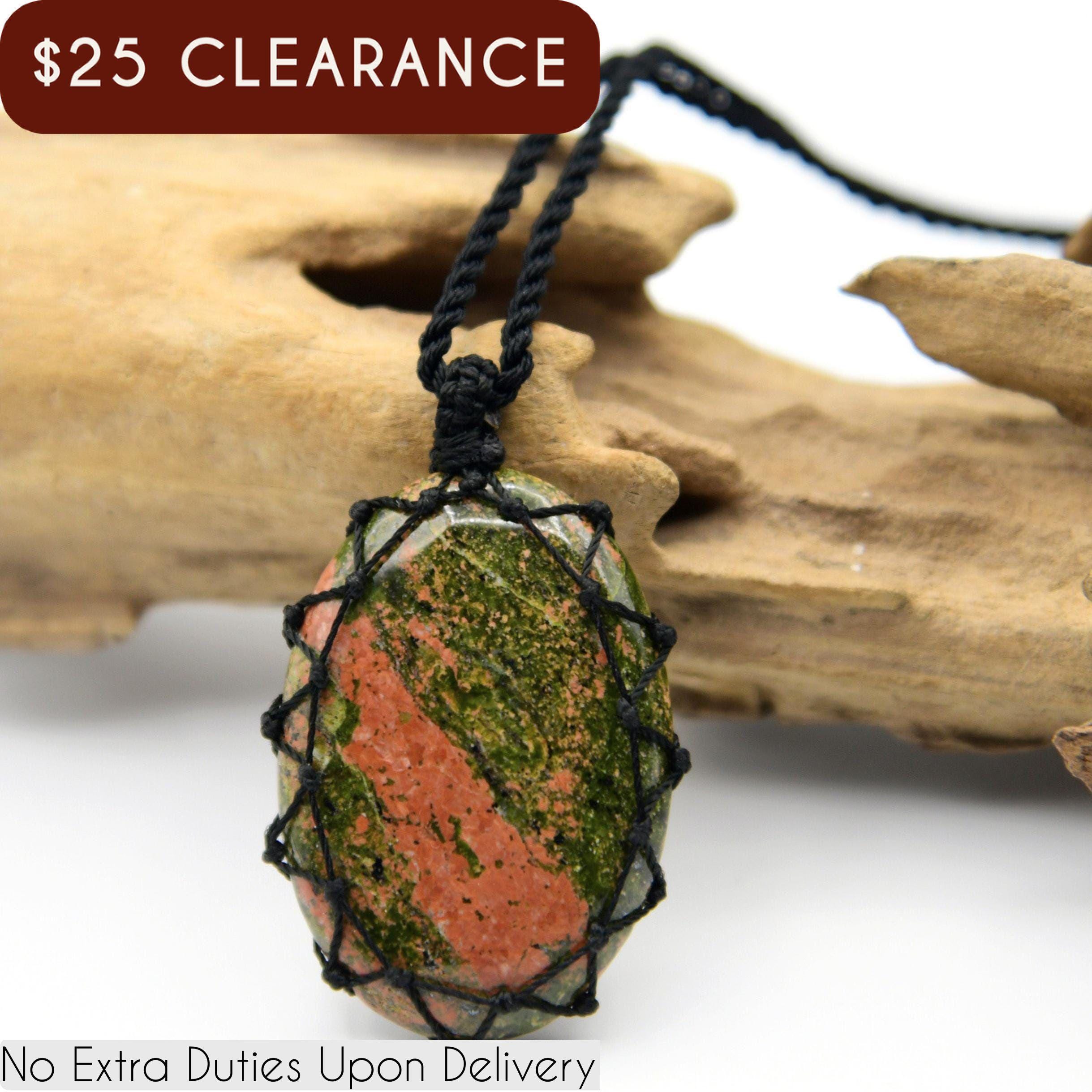 Pink & Green Unakite Necklace For Women, Bohemian Gemstone Jewelry, Natural Stone Pendant, Pregnancy Gift For Wife