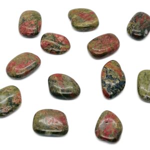 Unakite Slab Crystal - Flat Disk Stone – Pendant Crystal - Worry Stone - Healing Crystals – 0.8"-1.1" - FL1066