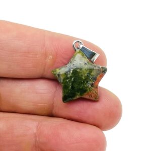 Unakite Star Pendant - Crystal Pendant – Natural Necklaces - Heling Gemstone - Jewelry Making Supplies - SNC1002