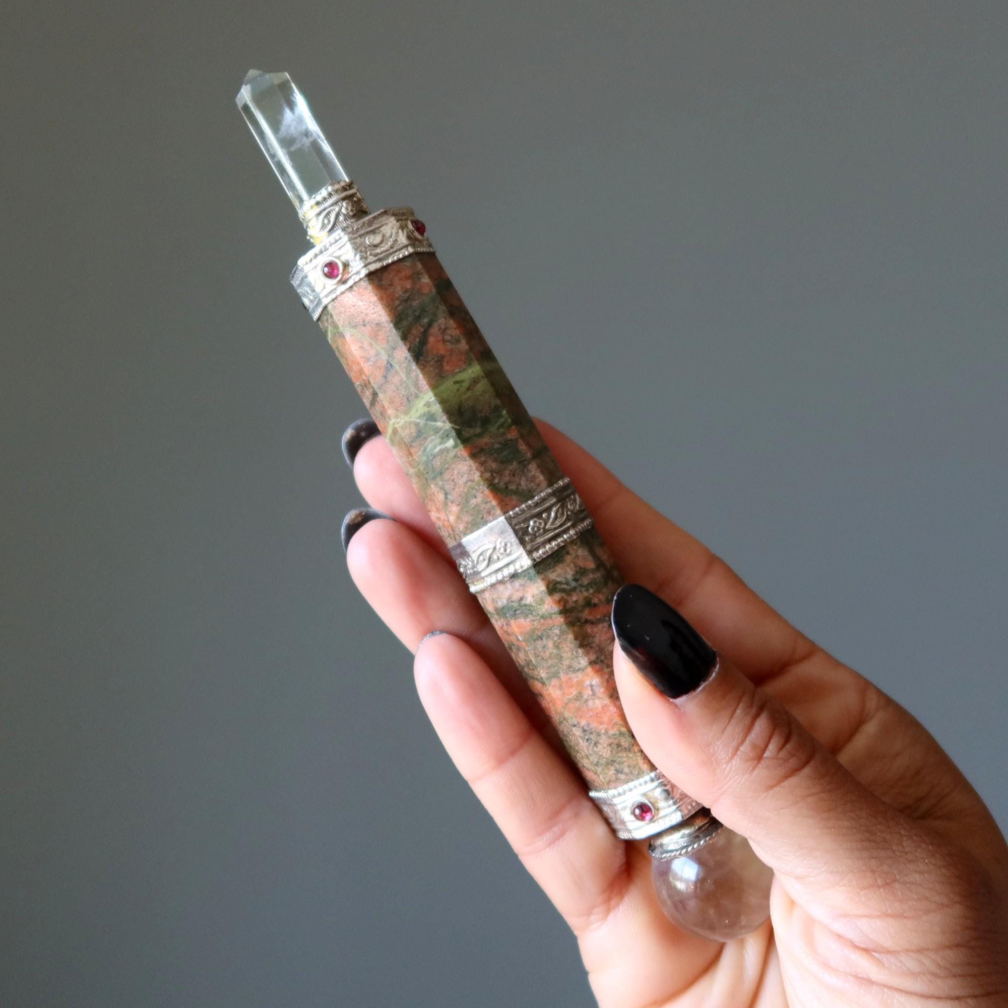 Unakite Aura Wand Crystal Healing Creation