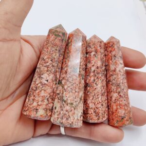 Natural Unakite Crystal Tower, Healing Obelisk (3''-3.5'') Natural Unakite Crystal Tower, Healing Obelisk (3''-3.5'')