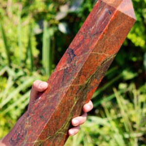 Tallest Large 400MM Green Unakite Crystal Tower: Polished Reiki Healing Obelisk Tallest Large 400MM Green Unakite Crystal Tower: Polished Reiki Healing Obelisk