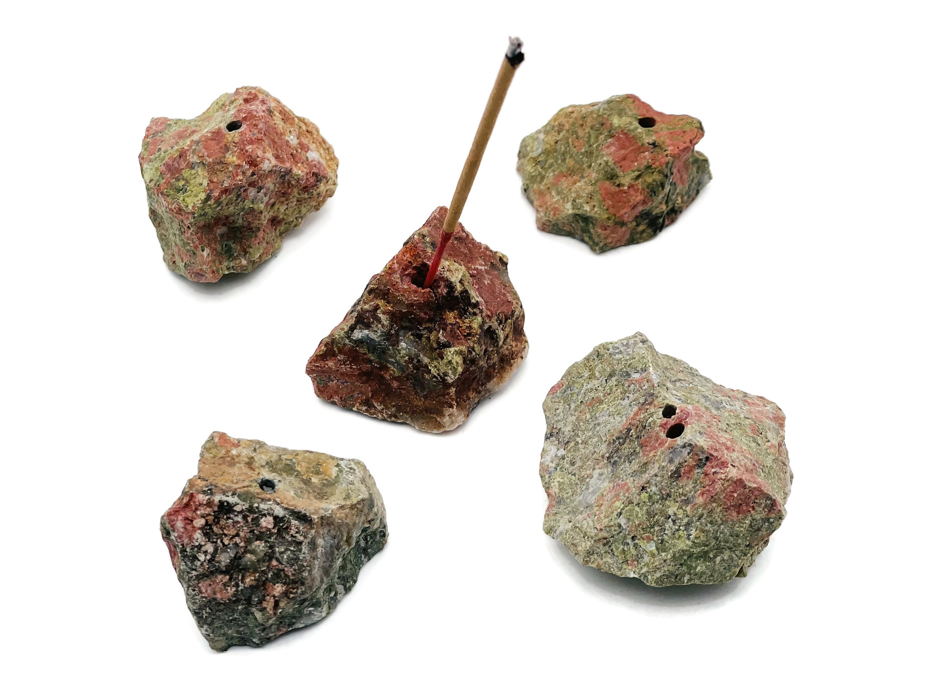 Unakite Crystal Incense Holder -rough Crystal Stone Incense Stick Holder -raw Stone Incense Holder - Healing Stone - Rs1023 Unakite Crystal Incense Holder -rough Crystal Stone Incense Stick Holder -raw Stone Incense Holder - Healing Stone - Rs1023