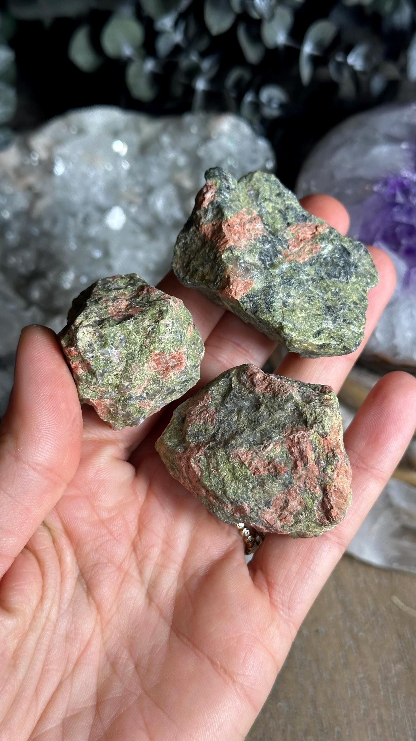 Raw Unakite , Rough Unikaite Raw Unakite , Rough Unikaite