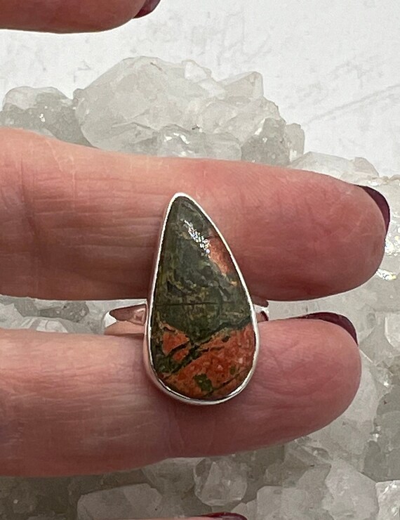 Abstract Unakite Ring, Size 8