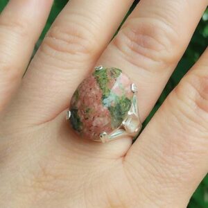 Unakite Ring Ancient Swiss Alps Gem Antique Gemstone Unique Natural Gemstone 19th Century Gem Unakite Cab Medieval Psychics Healing #63715