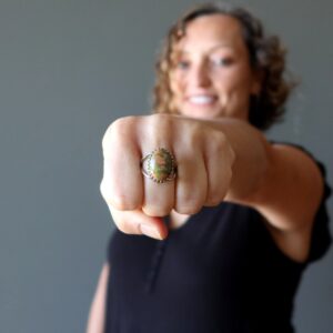 Unakite Ring Nature's Pretty Gem Adjustable Sterling Silver