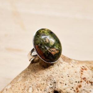 Simple Oval Unakite Ring. Scorpio Jewelry Uk. Reiki Jewellery. 18x13mm Stone. Adjustable 925 Sterling Silver Rings For Women.