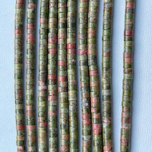 Unakite Beads Heishi / Rondelle 4mm Size 12.5" Length