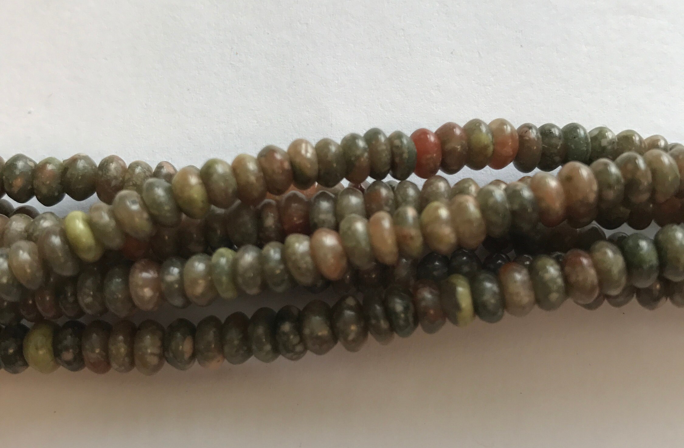 Natural Chinese Unakite 4x2mm Rondelle Gemstone Beads -15.5" Natural Chinese Unakite 4x2mm Rondelle Gemstone Beads -15.5"