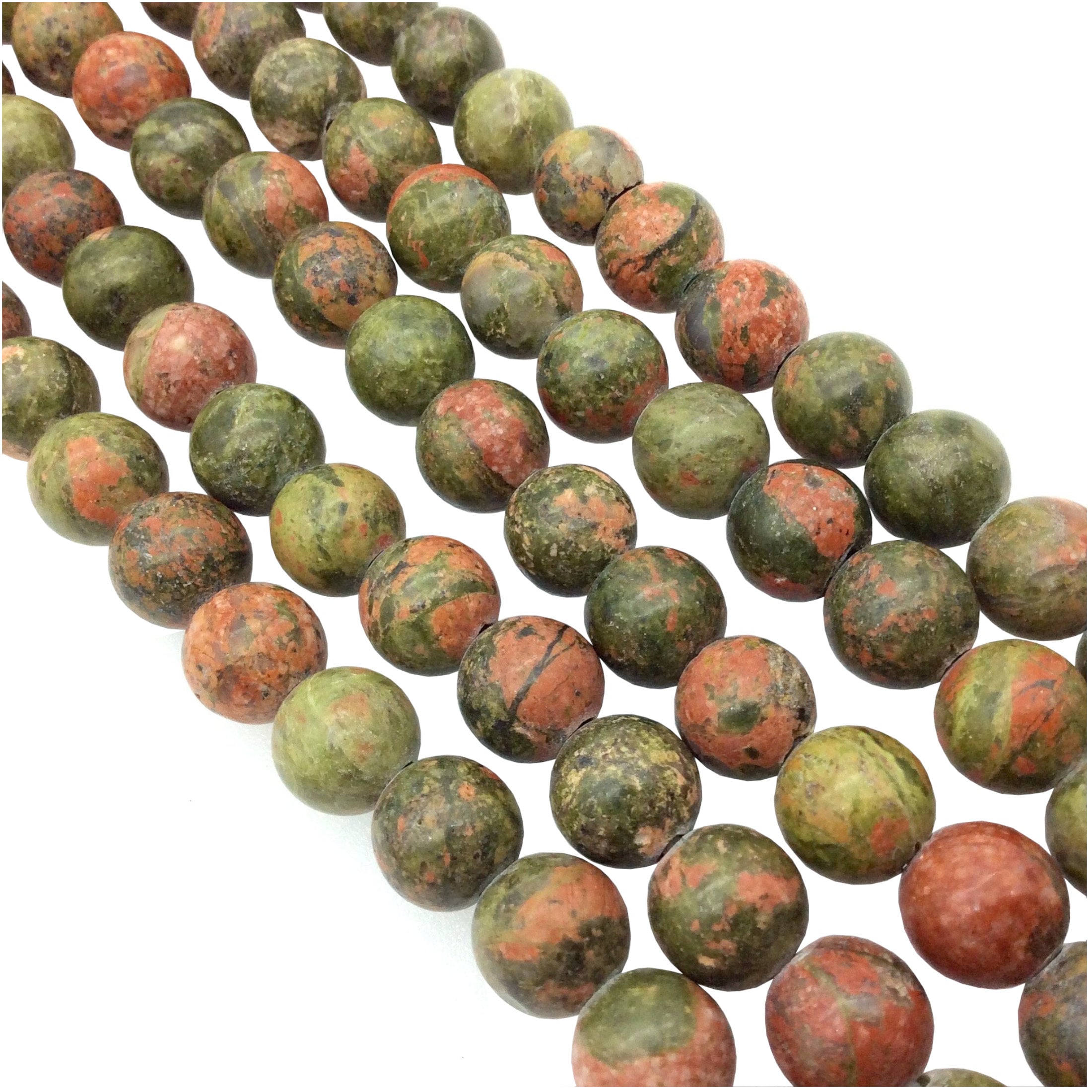 10mm Unakite Beads: Green & Pink Smooth Round Gemstone, Large Hole 10mm Unakite Beads: Green & Pink Smooth Round Gemstone, Large Hole