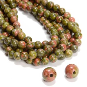 2.0mm Hole Unakite Smooth Round Beads 8mm 10mm 15.5" Strand 2.0mm Hole Unakite Smooth Round Beads 8mm 10mm 15.5" Strand