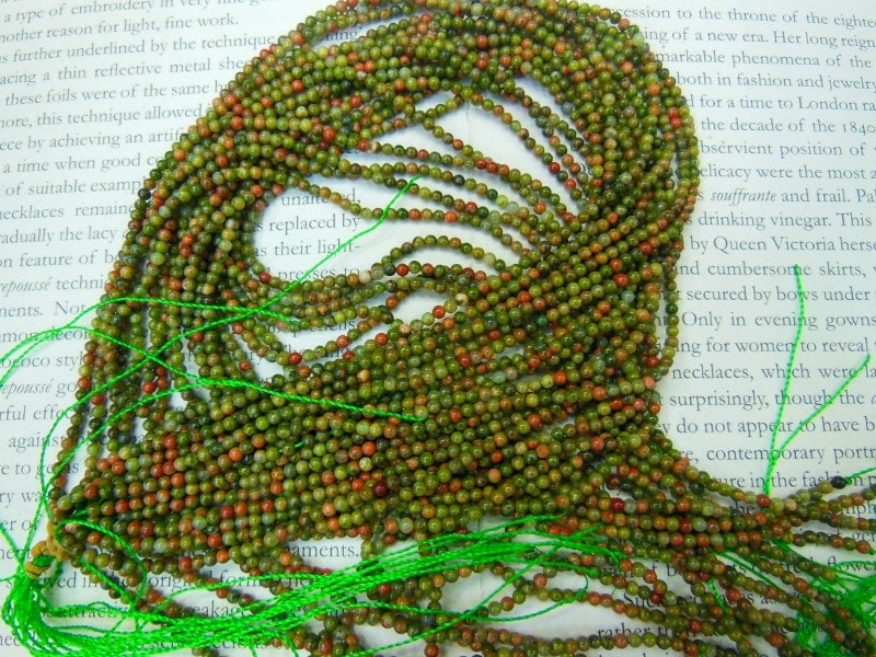 2mm Unakite Round Beads, 15.5 Inch 2mm Unakite Round Beads, 15.5 Inch
