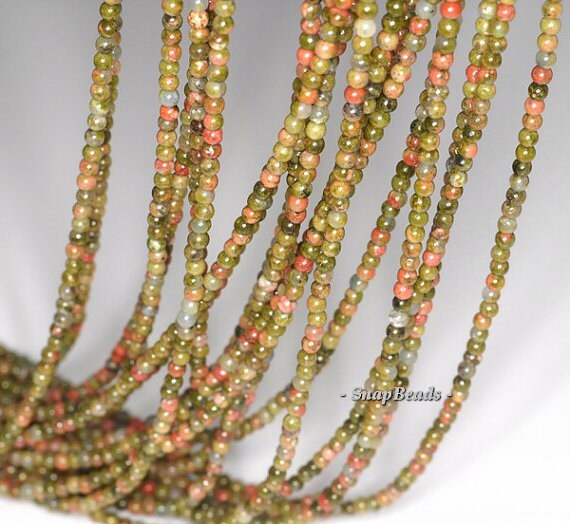 2mm Lotus Pond Unakite Gemstone Round 2mm Loose Beads 16 Inch Full Strand Lot 1,2,6,12 And 50 (90113961-107 - 2mm A)