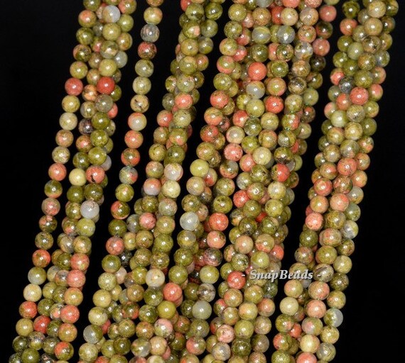 3mm Lotus Pond Unakite Gemstone Round 3mm Loose Beads 16 Inch Full Strand Lot 1,2,6,12 And 50 (90114013-107 - 3mm B)