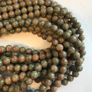 unakite 6mm 8mm round Gemstone Beads -15.5 inch strand unakite 6mm 8mm round Gemstone Beads -15.5 inch strand