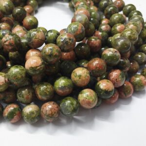 8mm Unakite Gemstone Beads. 15” Strand Of High Quality Round Beads, About 48 Per Strand. Epidote Green And Pink 8mm Unakite Gemstone Beads. 15” Strand Of High Quality Round Beads, About 48 Per Strand. Epidote Green And Pink