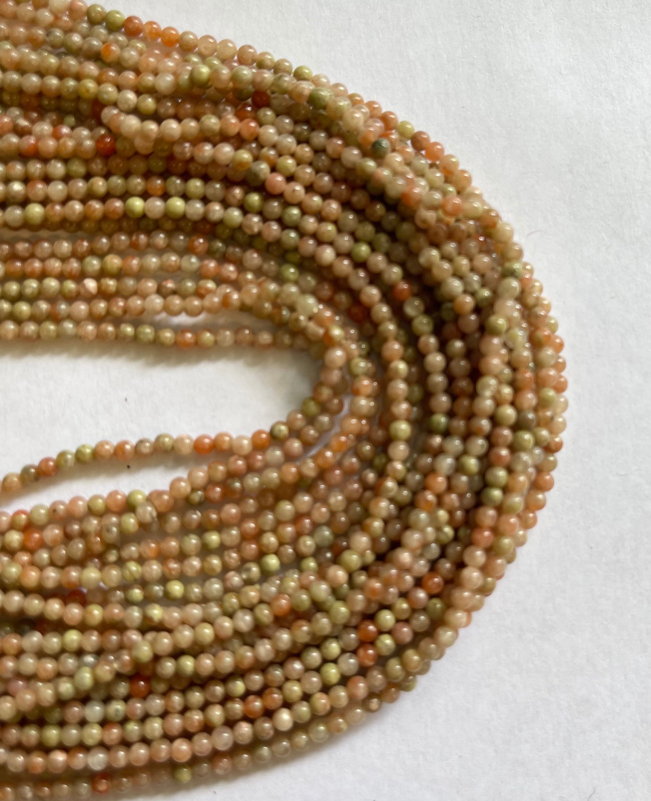 Chinese Unakite 2mm Round Gemstone Bead~ -15.5 Inch Strand Chinese Unakite 2mm Round Gemstone Bead~ -15.5 Inch Strand