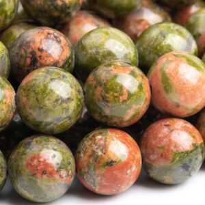Genuine Natural Unakite Gemstone Beads 8-9MM Lotus Pond Round AAA Quality Loose Beads (100118) Genuine Natural Unakite Gemstone Beads 8-9MM Lotus Pond Round AAA Quality Loose Beads (100118)