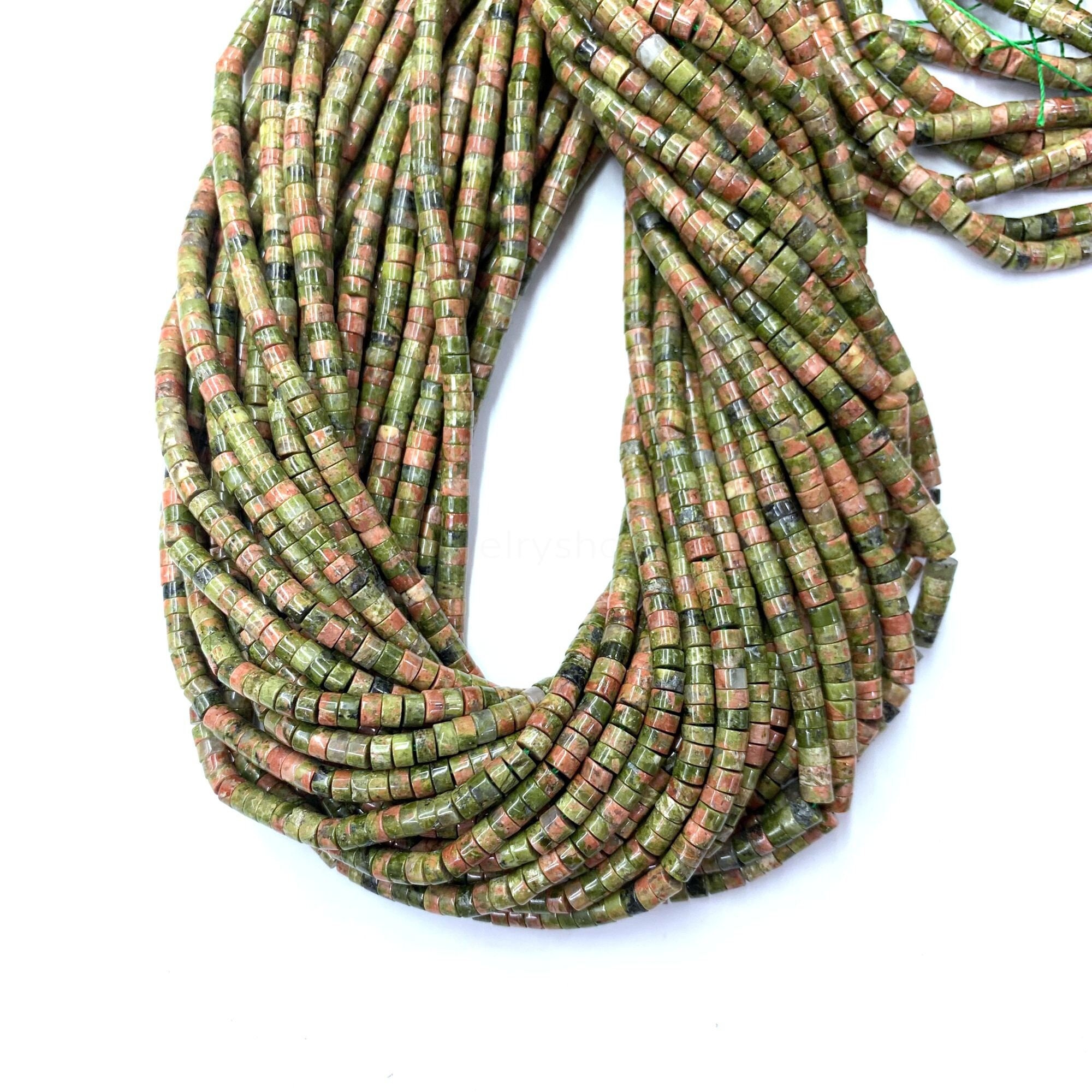 Unakite Heishi Round Beads 4mm, Natural Small Unakite Tube Beads, Green Pink Red Gemstone Heishi Beads, Unakite Cylinder Seed Spacer Beads Unakite Heishi Round Beads 4mm, Natural Small Unakite Tube Beads, Green Pink Red Gemstone Heishi Beads, Unakite Cylinder Seed Spacer Beads